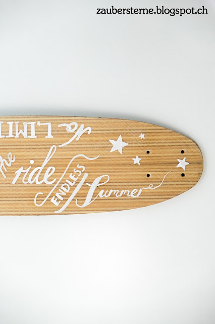 Lettering Skateboard, Kreativblog Schweiz, endless summer