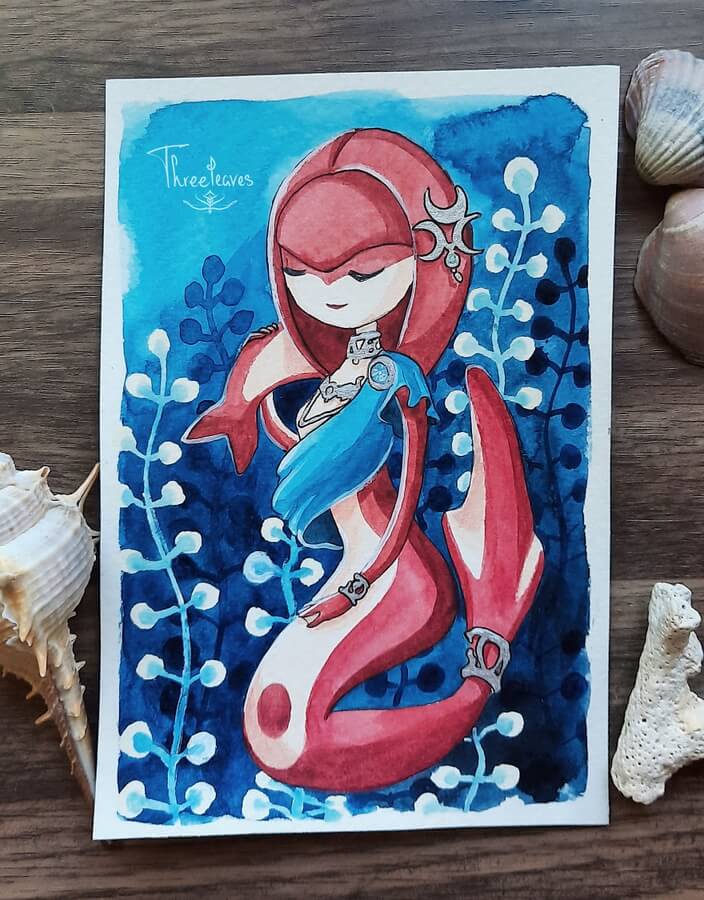 06-Mipha-Mermaid-Drawing-and-Painting-Threeleaves-www-designstack-co
