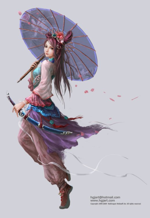 Guangjian Huang hgjart deviantart ilustrações fantasia chinesa artes marciais medievais