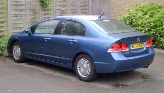 Honda Hybrid in the rain