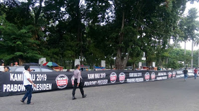 Nyatakan Dukungan Prabowo Presiden Banner 100 Meter Pun Dibentang