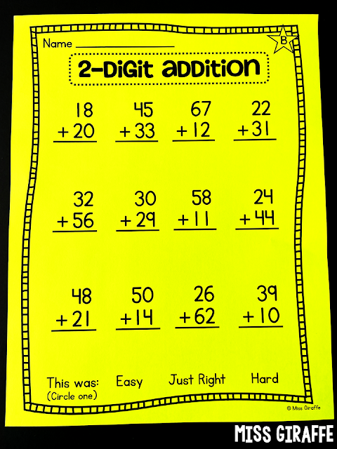 2 Digit Addition Worksheets that are easy and fun printable practice pages for math