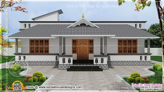 Single floor house rendering