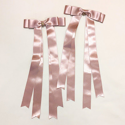 Metamorphose Long Tail Ribbon Clip with Charm (2018) Rose Pink x2