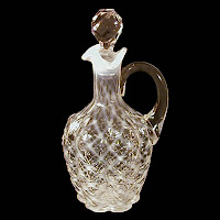 EAPG White Opalescent Lattice Paneled Sprig Cruet