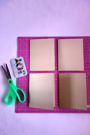 self-healing mat, scissors, card stock, bone folder, how to repurpose an empty gift card, craft materials
