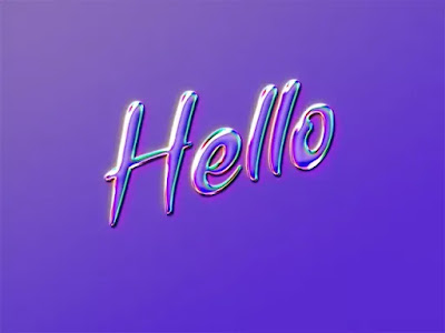 Glossy Holographic Text Logo Effects Premium Collection (3d Text Mockup)