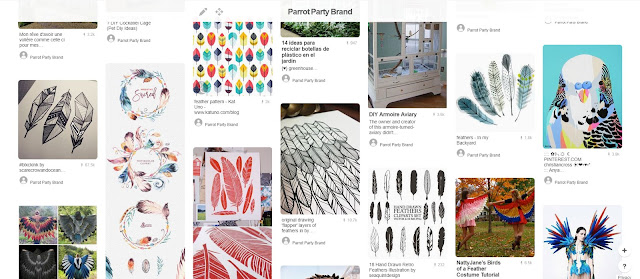 Using Pinterest for branding: feather graphics examples