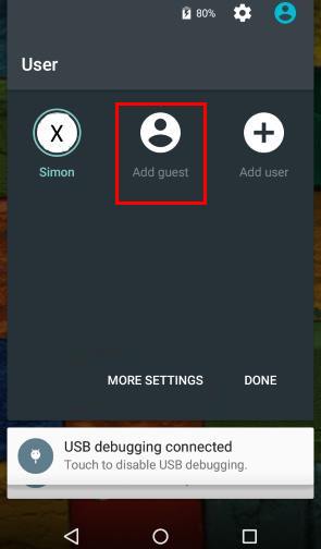 Dokumentasi 5 Mengaktifkan Fitur Guest di Android Lollipop
