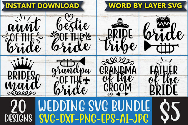 Wedding Party SVG Bundle Vol.2