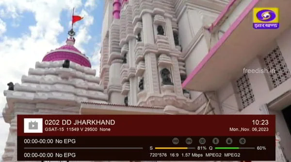 Watch DD Ranchi/DD Jharkhand is available on channel number 81 Online on DD Free dish