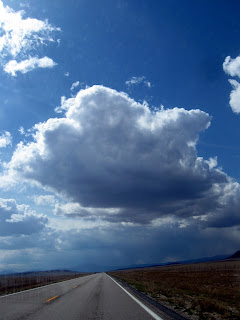 big sky country road and cloud