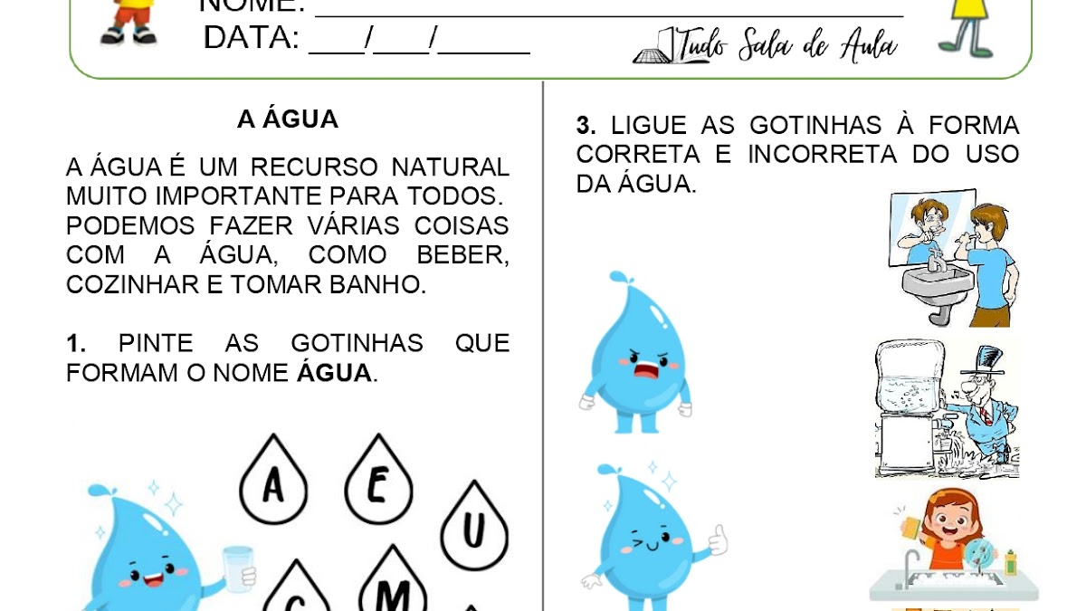 Atividade dia da Água - Educação Infantil