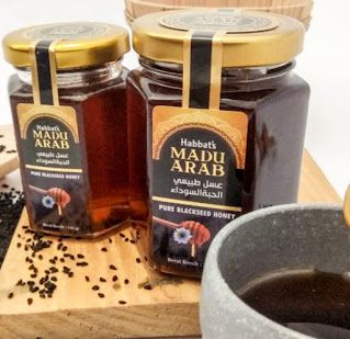 Contoh Produk " MADU ARAB, Pure Blackseed Honey " yang sudah mendapat ijin edar di Indonesia.