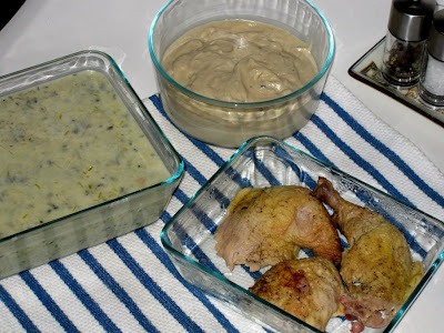 Leftover potato leek soup and roasted chicken with gravy