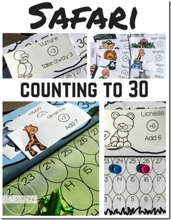 FREE! Safari Counting to 30 Game. This is such a fun number game for Preschool and Kindergarten children to play. SUPER CUTE (homeschool)