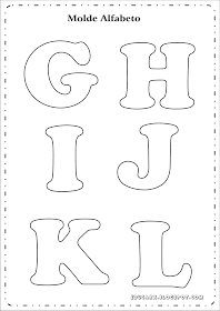 Modelo de letras para cartaz g h i j k l