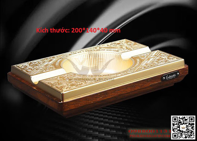 Gạt tàn xì gà lubinski yja 20005 gỗ kết hợp kim loại siêu sang Kich-thuoc-gat-tan-2-dieu-lubinski-20005