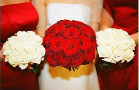 Red And White Bridal Bouquet