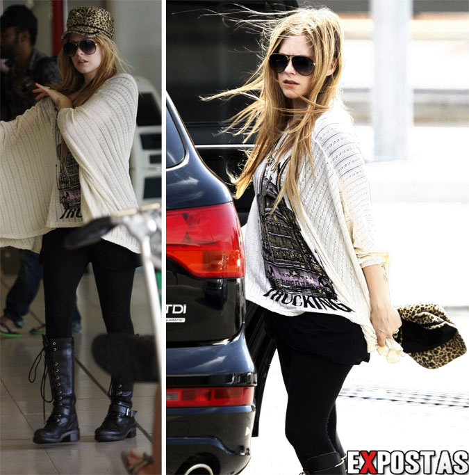 Avril Lavigne e Chad Kroeger desembarcando no aeroporto de Perth, na Austrália - 18 de Novembro de 2012