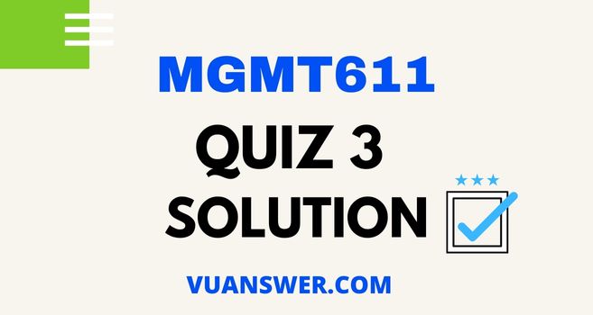 MGMT611 Quiz 3 Solution - VU Answer