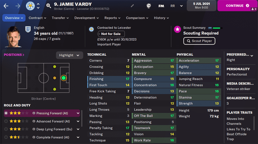 FM22 Jamie Vardy