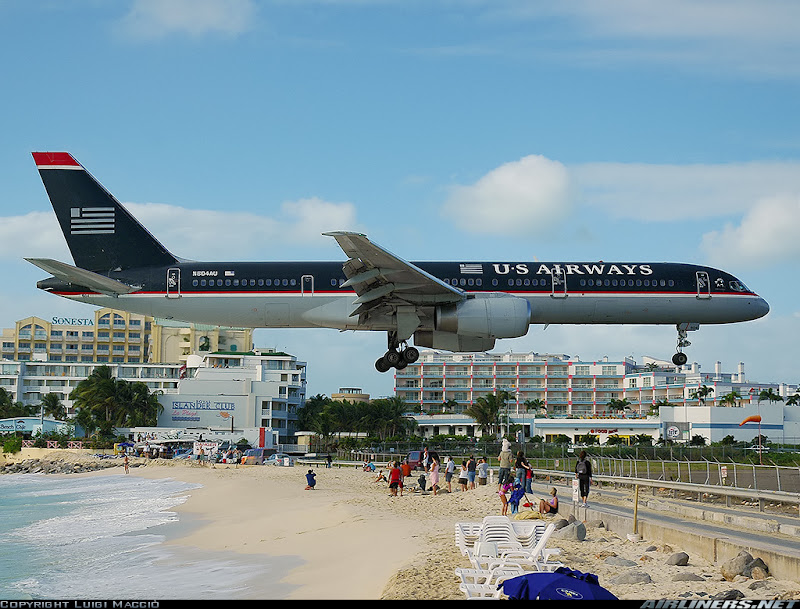 The airport where the runway is by a beach