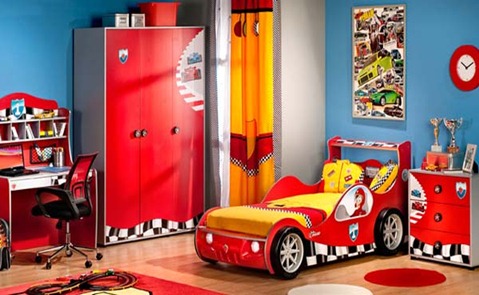 DORMITORIO INFANTIL PARA NIÑOS QUE LES GUNTAN LOS CARROS - CAR BEDROOM