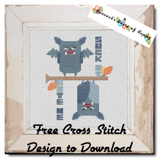 snarky vampire bat cross stitch pattern to download for free