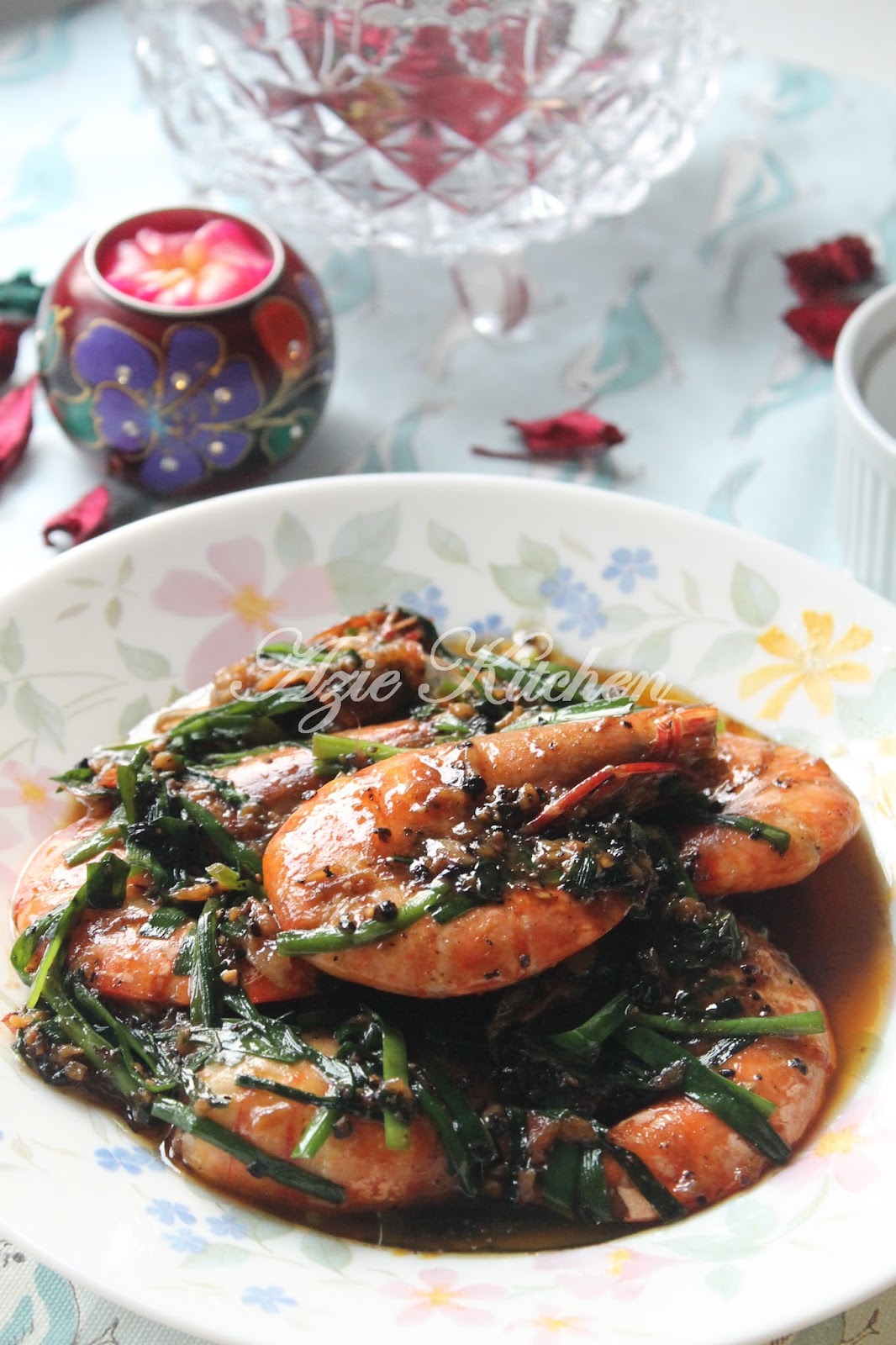 Udang Harimau Masak Black Pepper - Azie Kitchen