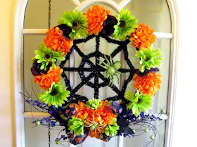 Floral Halloween wreath by Monica Curry