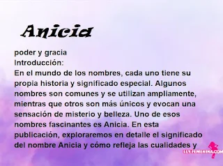 significado del nombre Anicia