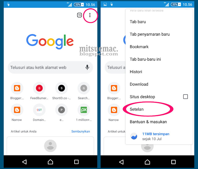 Cara membuka setelan chrome