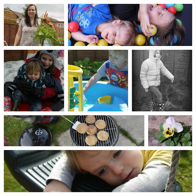 gardening, playing, family