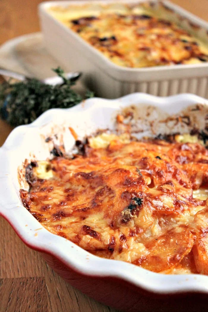 Cheesy Butternut Squash Gratin