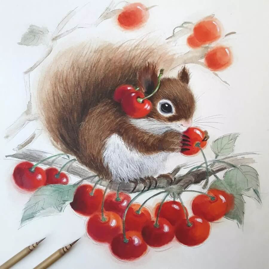 03-squirrel-red-and-cherry-ana-lorenz-www-designstack-co