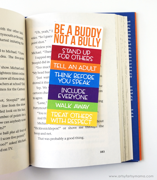 Help Stop Bullying with Free Printable Anti-Bullying Bookmarks! #PottymouthandStoopid