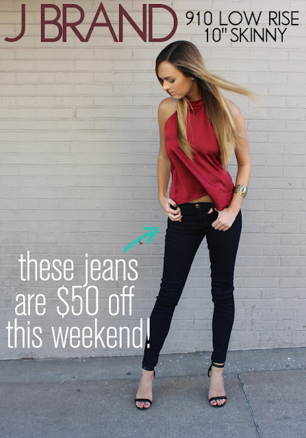 $50 off one of our FAVORITE skinnies of ALL TIME--J Brand 910 Low Rise 10" Skinny Jean in Ink