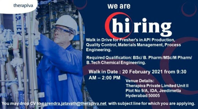 Therapiva | Walk-in interview for Freshers on 20th Feb 2021