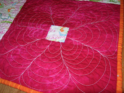 Garden Squares quilt, quilting detail