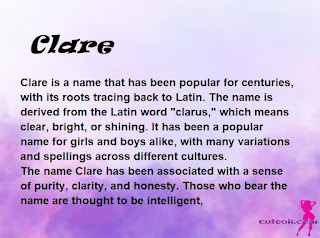 meaning of the name "Clare"