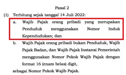 PERMENKEU Nomor 112 Tahun 2022 tentang NPWP, NIK Resmi Menjadi NPWP Terhitung Tanggal 14 Juli 2022