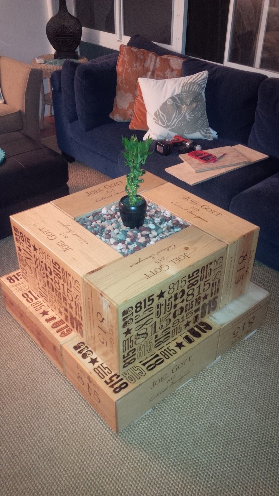 Do It Yourself Coffee Table from Salvaged Wine Crates ...