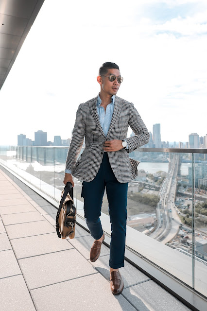 Leo Chan wearing Otis Cognac Leather Penny Loafer from Gordon Rush, Menswear Blogger