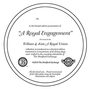 Kate Middleton And Prince William Engagement Collector Plate 