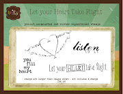 . unity and {ippity} stamps on this canvas. a cool background type stamp . (let your heart take flight )