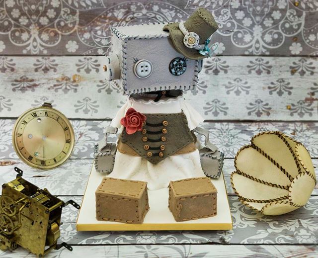 steampunk robot cake