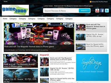 Simplex GameZone Blogger Template