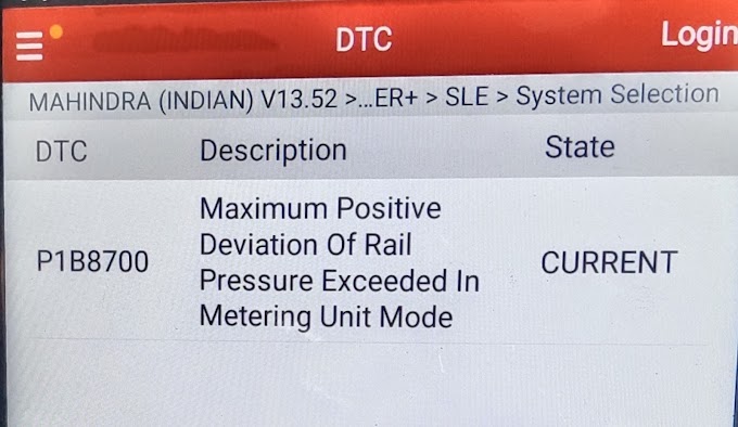Mahindra Bolero Power plus Not Starting / Pickup loss DTC P1B8700