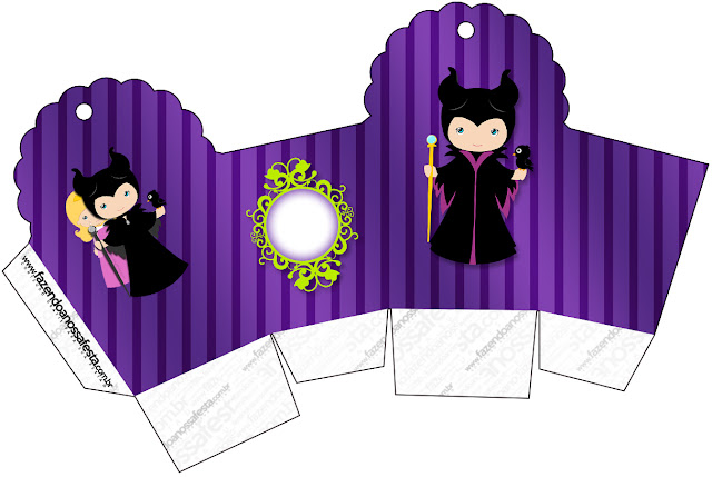 Maleficent Baby Party: Free Printable Boxes.